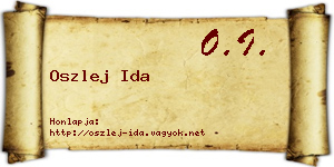 Oszlej Ida névjegykártya